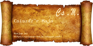 Csiszér Maja névjegykártya